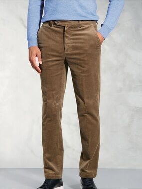 Ballin Mansfield Relaxed Fit Stretch Corduroy Pants Men’s 36x31 Camel Brown